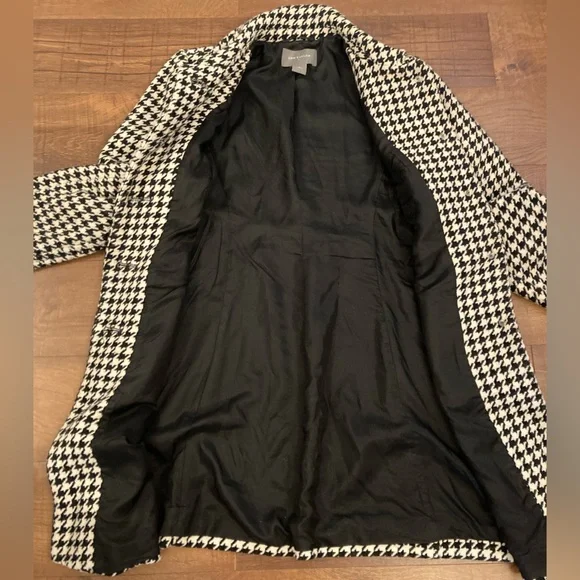 Ann Taylor Black and White Houndstooth Pea Coat - Picture 5 of 10
